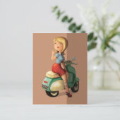 Scooter Girl Briefkaart (Staand voorkant)