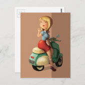 Scooter Girl Briefkaart (Voorkant / Achterkant)