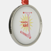 Scooter Girl Metalen Ornament (Rechts)