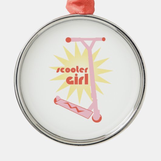 Scooter Girl Metalen Ornament (Voorkant)