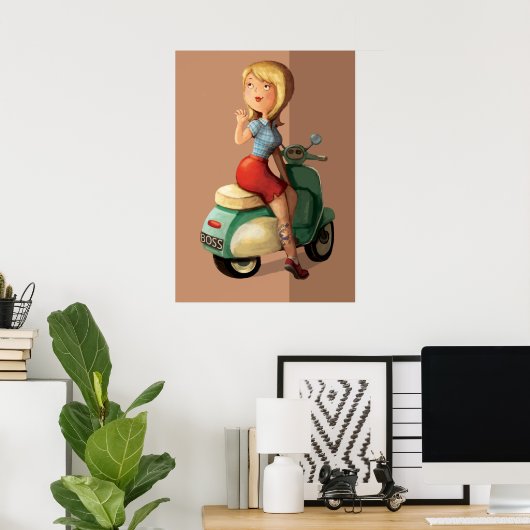 Scooter Girl Poster (Thuiskantoor)