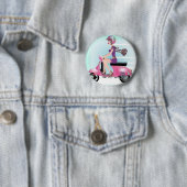 Scooter Girl Ronde Button 5,7 Cm (In situ)