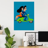 Scooter Girl, voeg tekst toe Poster (Thuiskantoor)