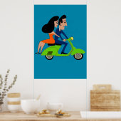 Scooter Girl, voeg tekst toe Poster (Keuken)