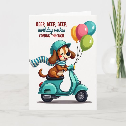 Scooter Hond Verjaardagskaart Kaart (Voorkant)