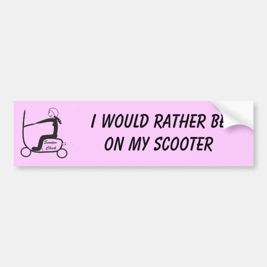 scooter, ik zou liever op mijn scooter zitten. bumpersticker (Voorkant)