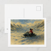 Scooter in de bergen, briefkaart (Voorkant / Achterkant)