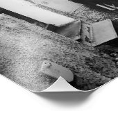 Scooter in een straat in Italië, zwart-wit Foto Afdruk (Hoek)