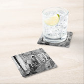 Scooter in een straat in Italië, zwart-wit Kartonnen Onderzetters (Insitu)