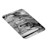 Scooter in een straat in Italië, zwart-wit Magneet (Rechterzijde)