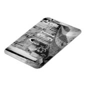 Scooter in een straat in Italië, zwart-wit Magneet (Linkerzijde)