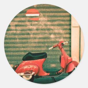 Scooter in Italië Ronde Sticker
