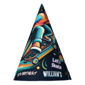 Scooter Jump Zone Skateboarden 13e verjaardag Feesthoedjes (Voorkant)