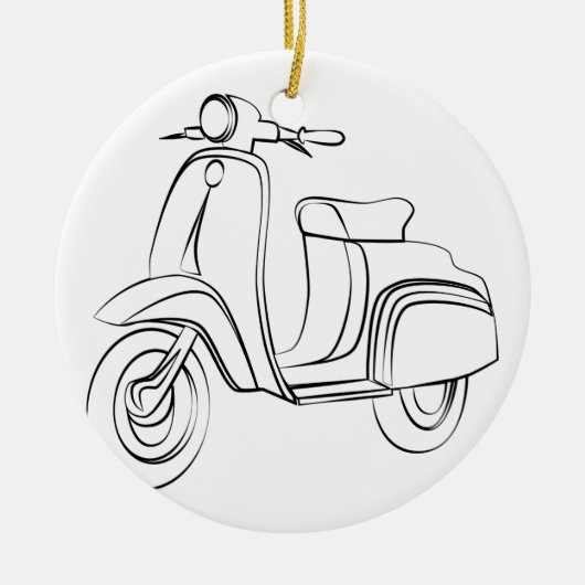  scooter keramisch ornament (Voorkant)