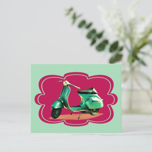  Scooter  Kleuren Briefkaart (Staand voorkant)