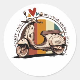 Scooter Leven Ronde Sticker