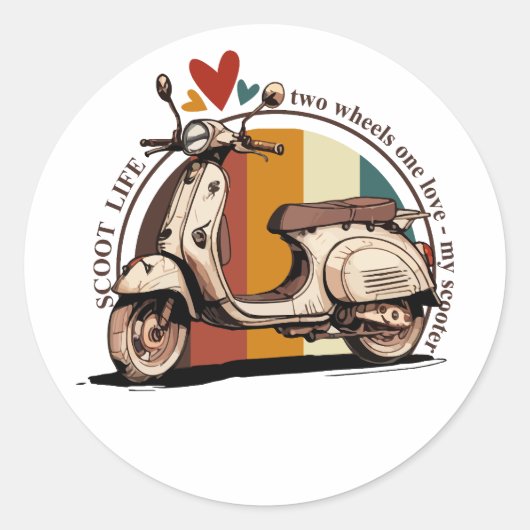 Scooter Leven Ronde Sticker (Voorkant)