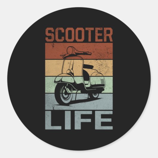 Scooter Life Scooter Moped Ronde Sticker (Voorkant)