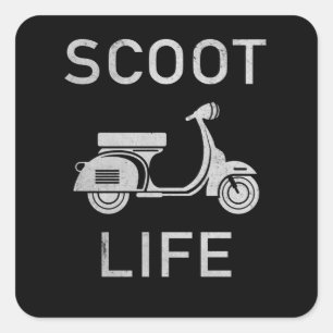 Scooter Life Scooter Moped Vierkante Sticker