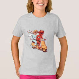 Scooter Love – Devil & Angel Kids T-shirt