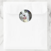 "Scooter met bananensnack" Ronde Sticker (Tas)