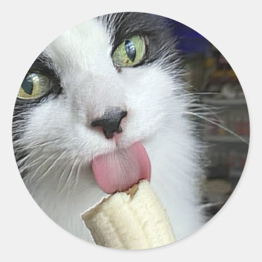 "Scooter met bananensnack" Ronde Sticker (Voorkant)