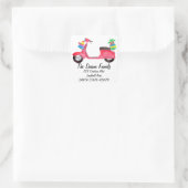 Scooter met Kerstmis Vierkante Sticker (Tas)
