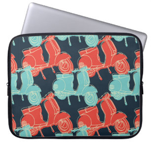 scooter met kleurige handtekenmotor laptop sleeve