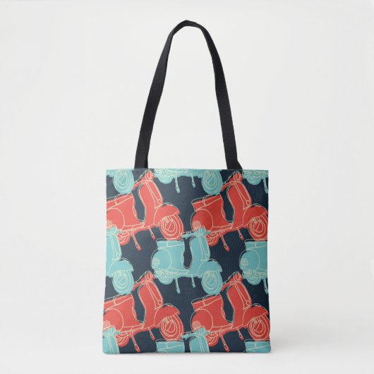 scooter met kleurige handtekenmotor tote bag (Voorkant)