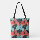 scooter met kleurige handtekenmotor tote bag (Achterkant)