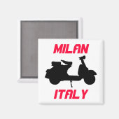 Scooter, Milaan, Italië Magneet (Voorkant / Achterkant)