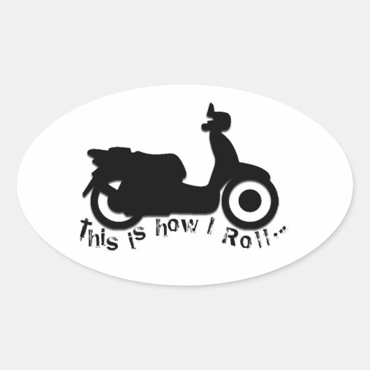 Scooter of E-Bike - Zo ben ik aan het rollen! Ovale Sticker (Voorkant)