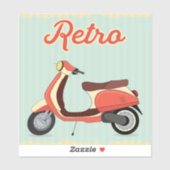Scooter-ontwerp Retro Sticker (Vel)