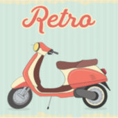 Scooter-ontwerp Retro Sticker (Voorkant)