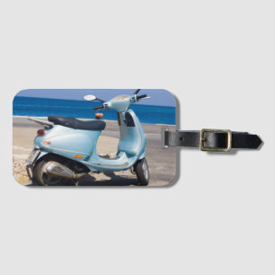 Scooter op de strand Ephesus, Turkije Bagagelabel