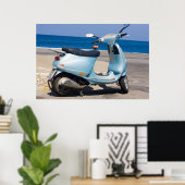Scooter op de strand | Ephesus, Turkije Poster (Thuiskantoor)