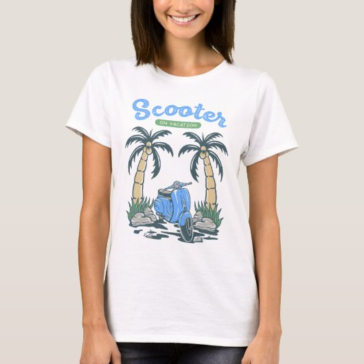Scooter op vakantie t-shirt (Voorkant)