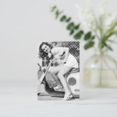 scooter Pinup Miniskirt Legs Visitekaartje (Staand voorkant)