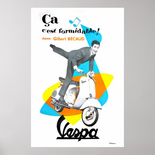 Scooter Poster Motor Scooter Kunst Retro Print (Voorkant)
