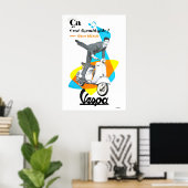 Scooter Poster Motor Scooter Kunst Retro Print (Thuiskantoor)