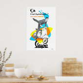 Scooter Poster Motor Scooter Kunst Retro Print (Keuken)