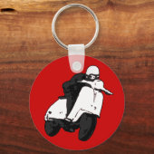 Scooter Racer grijs zwart Sleutelhanger (Voorkant)