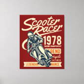 Scooter Racer Retro Stijl Canvas Afdruk (Voorkant)