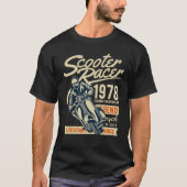 Scooter Racer  Retro Stijl T-shirt (Voorkant)