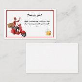 Scooter Red Delivery Driver Dank u Visitekaartje (Voorkant / Achterkant)