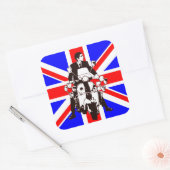 Scooter Rider met Union Jack vierkante stickers (Envelop)