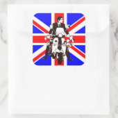 Scooter Rider met Union Jack vierkante stickers (Tas)
