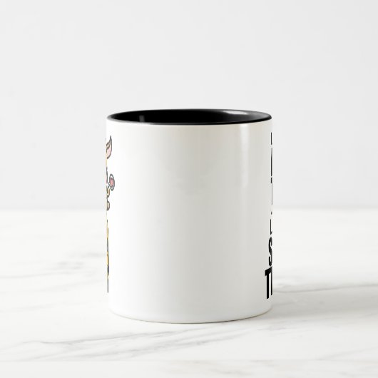 Scooter Riding Goat T-shirt Tweekleurige Koffiemok (Center)