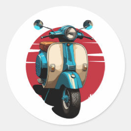 Scooter Ronde Sticker