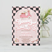 Scooter Roze Jonge Wild en Drie 3e verjaardag Kaart (Staand voorkant)